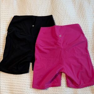 CRZ YOGA Black and Pink Bike Shorts - SMALL